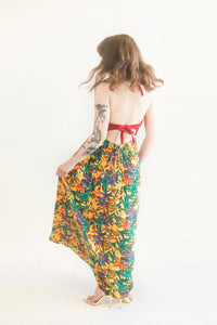 Crochet & Floral Halter Dress