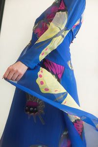 Hanae Mori Silk Butterfly Print Dress