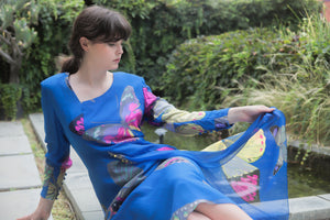 Hanae Mori Silk Butterfly Print Dress