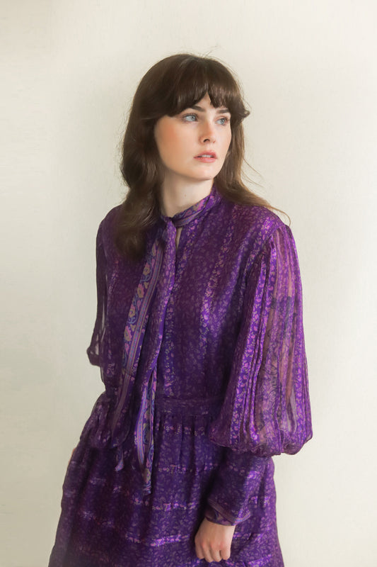 Judith Ann Silk Belted Dress - The Kit Vintage