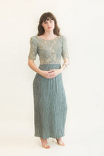 Load image into Gallery viewer, Mary McFadden Metallic Thread Beaded Dress
