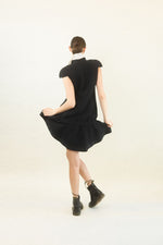 Load image into Gallery viewer, Spring 2012 Chanel Black White Collar Sating Bow Dress
