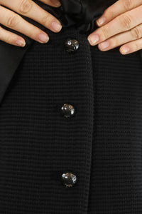 Spring 2012 Chanel Black White Collar Sating Bow Dress