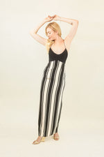 Load image into Gallery viewer, Galanos Black &amp; White Striped Slip Dress
