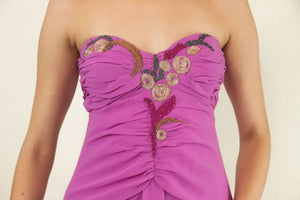 Emanuel Ungaro Silk Chiffon Strapless Dress