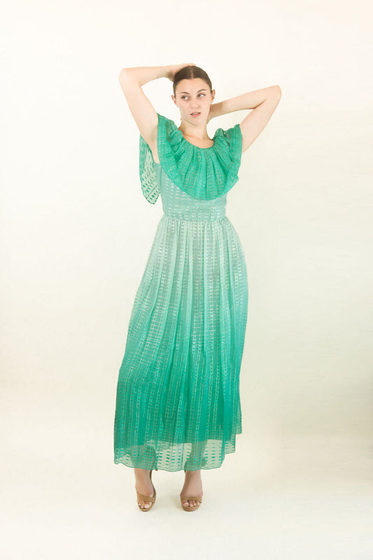 Richilene Silk Metallic Ombre Dress