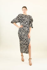Load image into Gallery viewer, Galanos Silk Navy Polka Dot Dress
